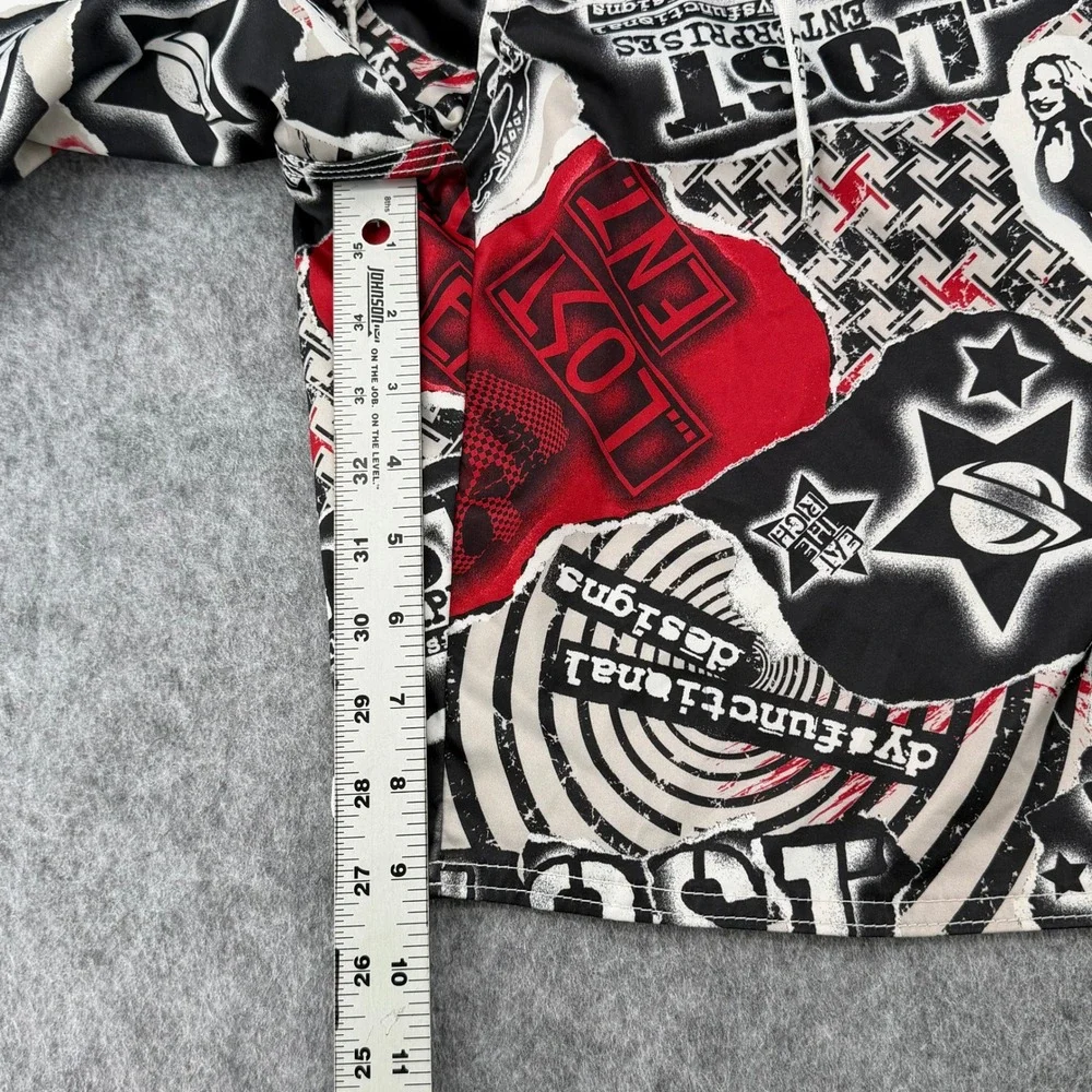 Lost Enterprises Board Shorts Mens 34 Red Black White Graphic Punk Surf Trunks